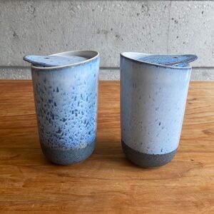 2 x Ceramic Takeaway Coffee/Tea Mugs